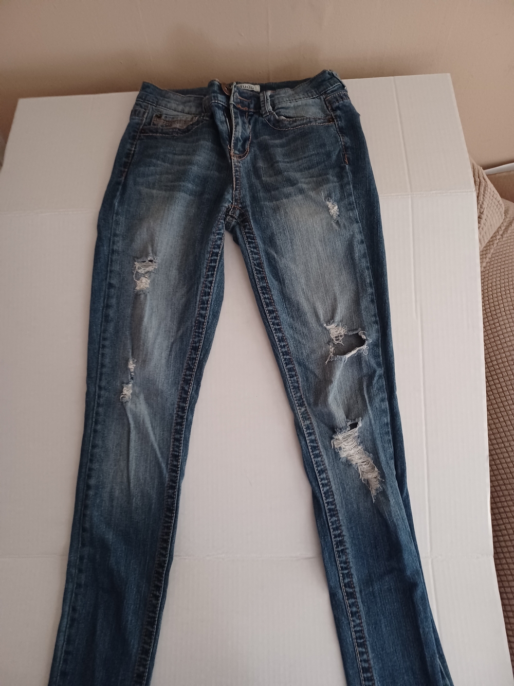 Mudd Women’s Skinny Distressed Jeans - Blue